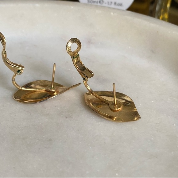 Very RARE Vintage Christian Dior leaf earrings for pierced ears - Picture 4 of 9